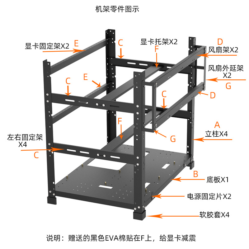 Stapelbare Open Air GPU Rack 6 - Gpu Mining Rig Frame 8 Gpu recensie en prijs